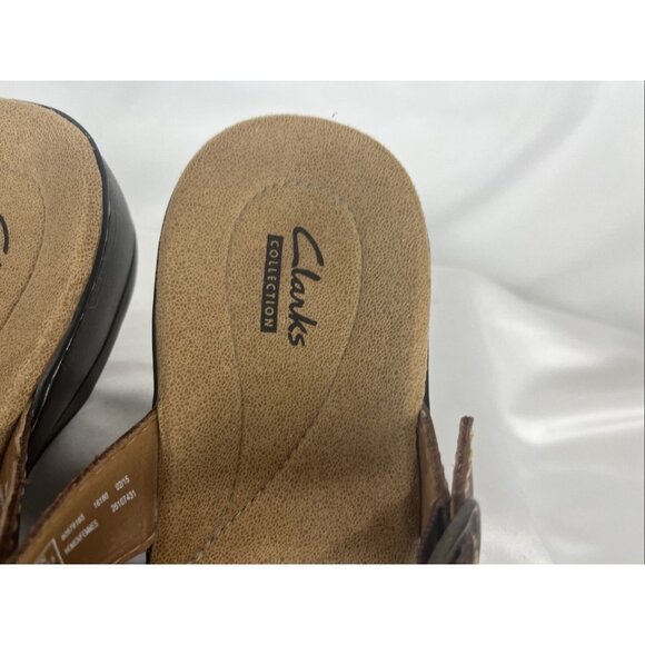 Clarks Leather Step-In Stappy Sandles Womens Size 8 - Picture 4 of 9